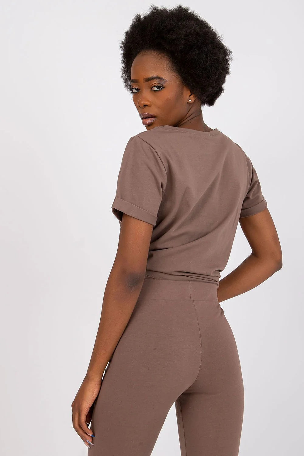 T-shirt pour femme simple et moderne en coton orange vif manches courtes col rond coupe droite confortable occasion quotidienne