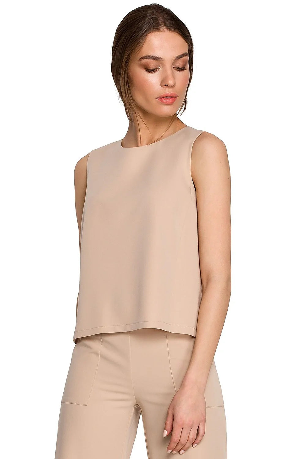 Top Femme Bleu Vif Polyester Élégant Ample Décontracté Travail Bureau Mode Style Professionnel