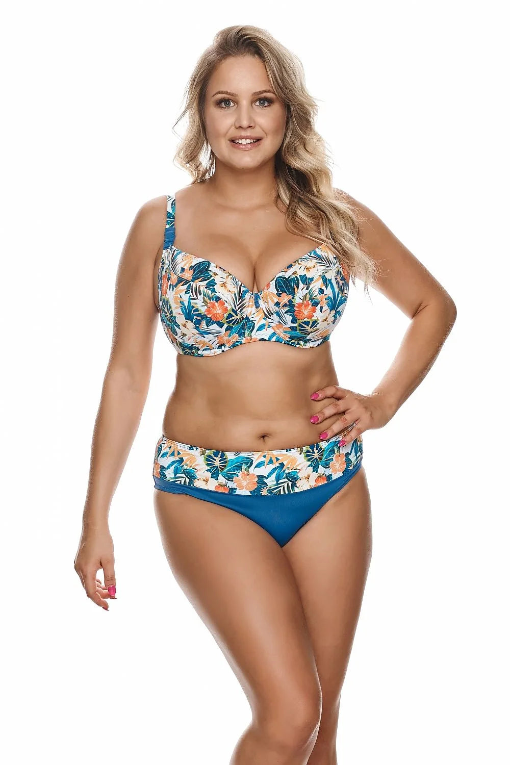 Culottes de bain pour femme motif floral tropical taille haute deux pièces élasthanne nylon confort plage piscine Lupo Line