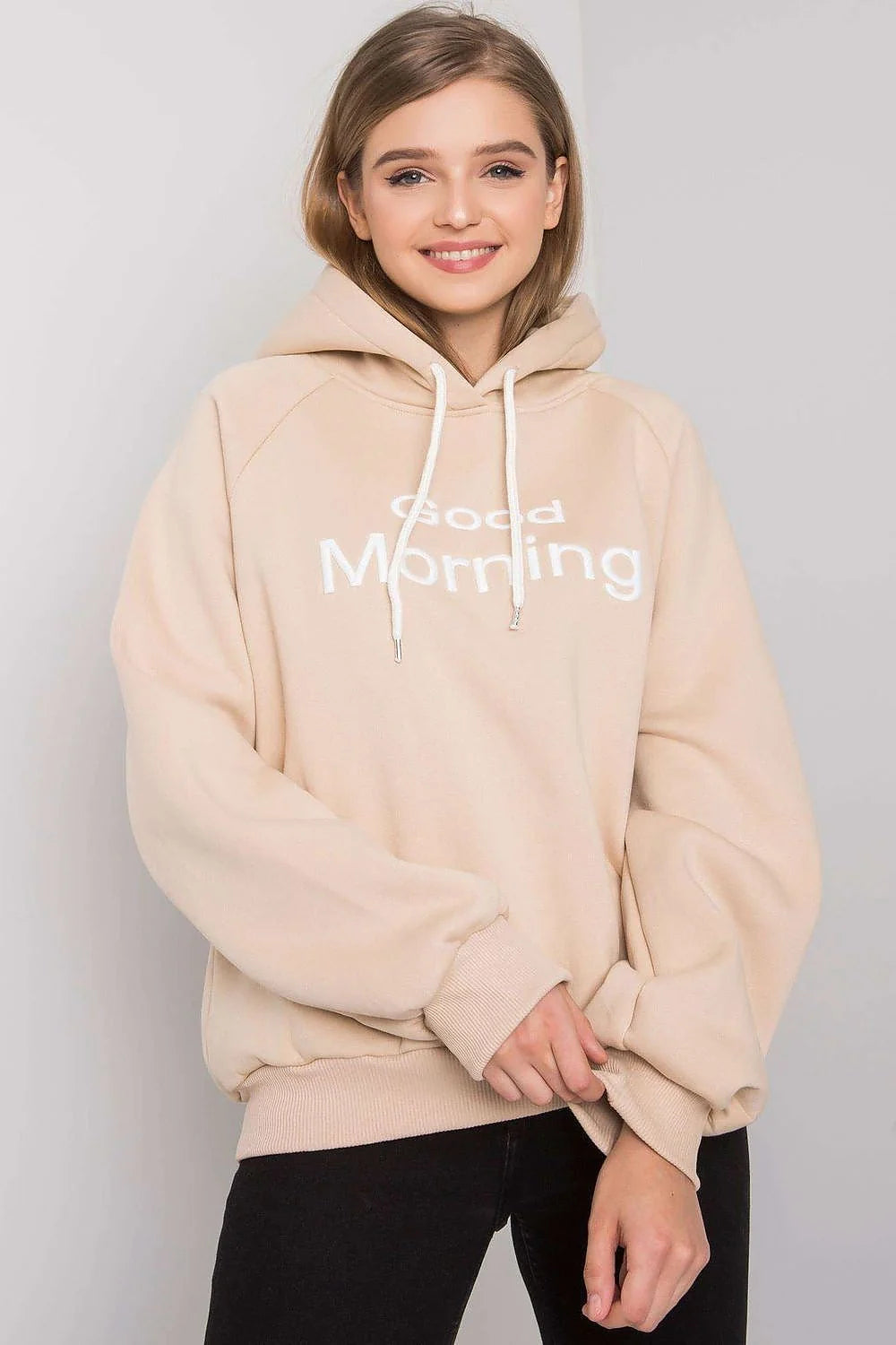 Sweatshirt femme oversize coton polyester bleu vif urbain moderne confortable manches longues GRL PWR