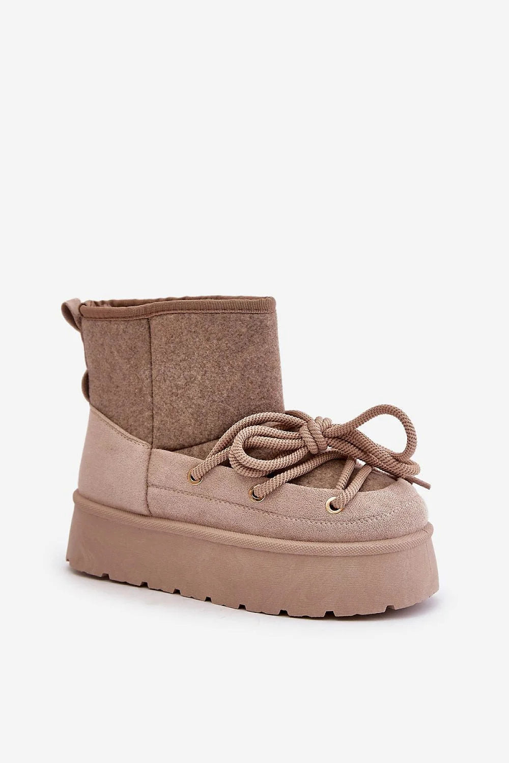 Bottes en cuir suédé moderne confort plateforme tendance hiver beige taupe pour femmes élégantes