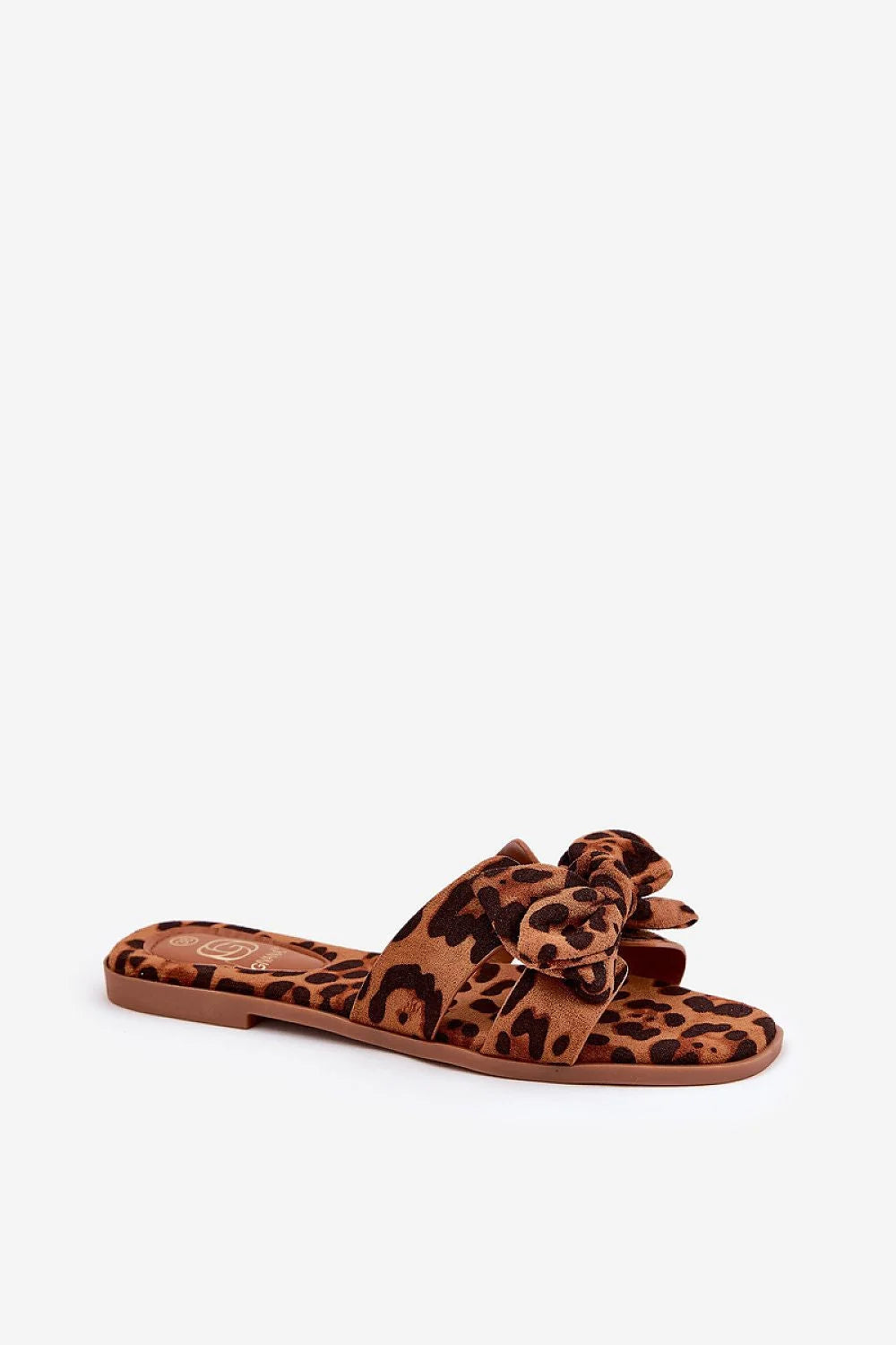 Sandales ouvertes pour femmes style élégant et audacieux, confortable et durable, cuir suédé éco-friendly, nœud décoratif, motif léopard, sandales estivales pour robes, jupes et shorts
