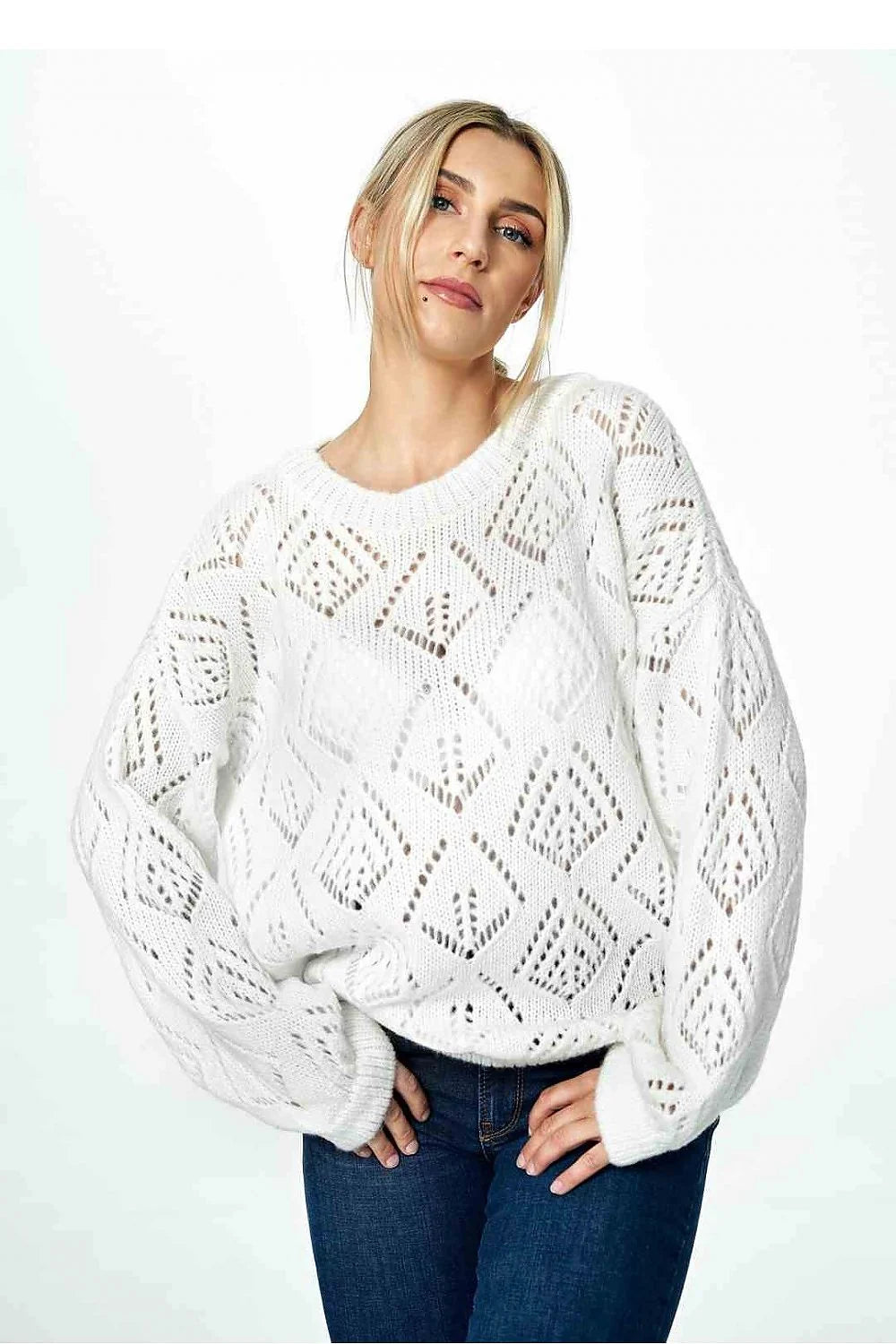 Pull pour femme design moderne ajouré manches longues matière douce style intemporel confort et élégance Chandail Figl