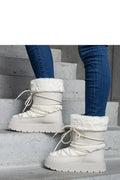 Bottes de neige Solea pour femmes isolées fourrure synthétique beige clair style moderne hiver