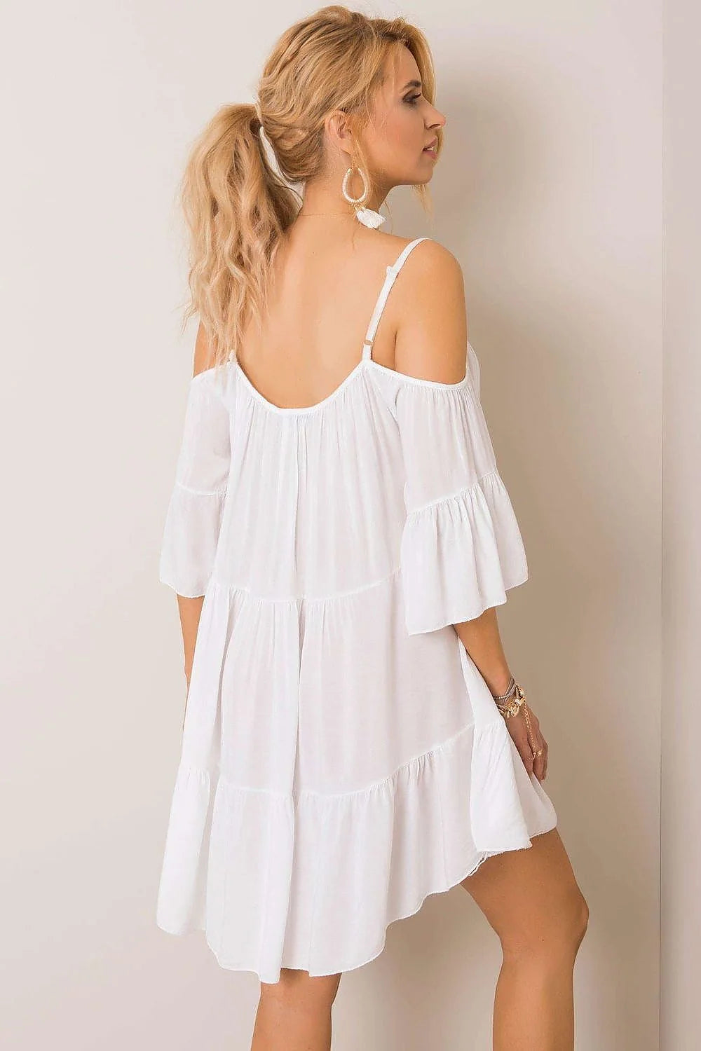 Robe d'été asymétrique manches épaules nues volants noir viscose respirante féminine décontractée élégante occasion quotidienne mode femme