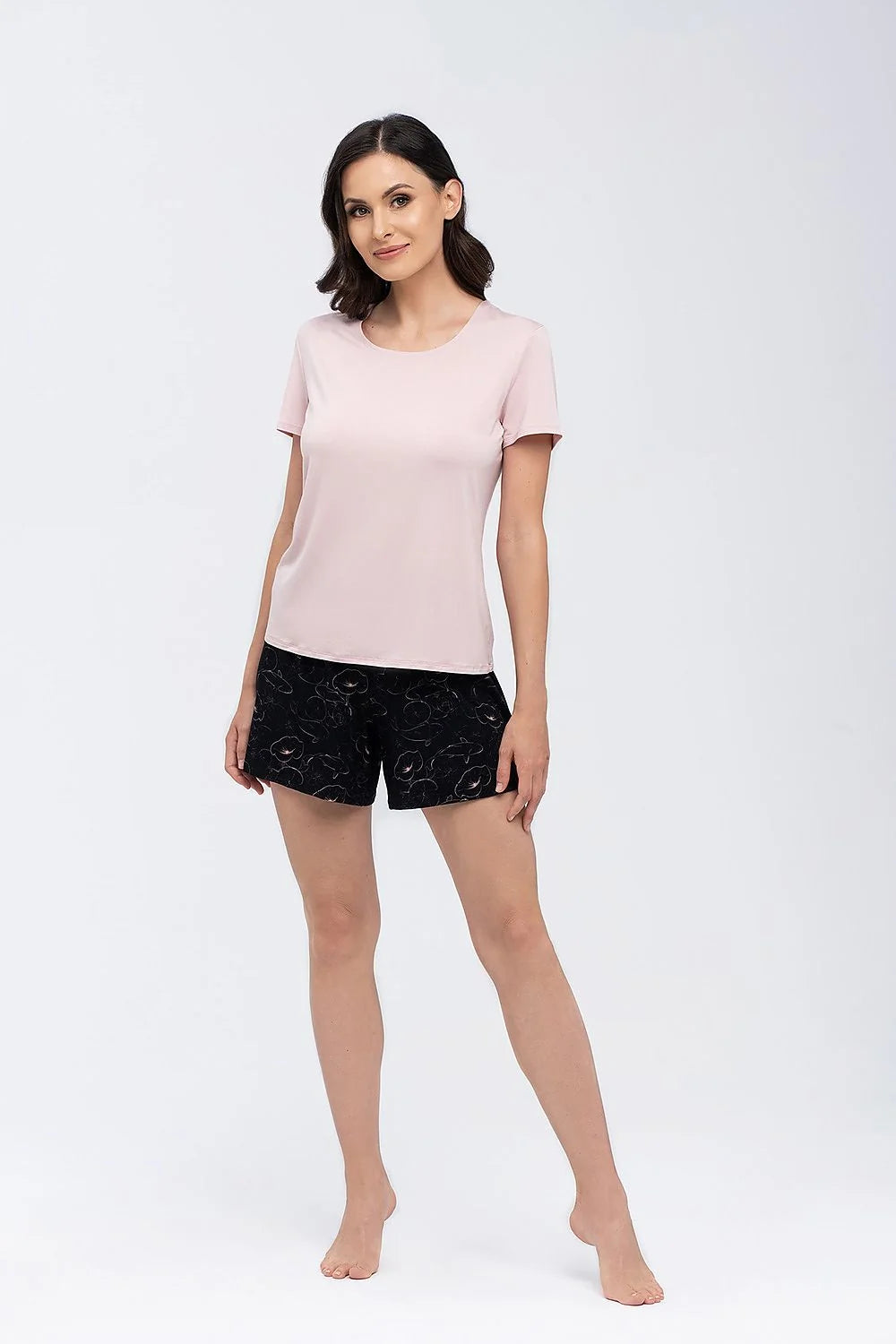 Ensemble Babella T-shirt et short femme confortable style casual manches courtes élasthanne viscose taille ajustable