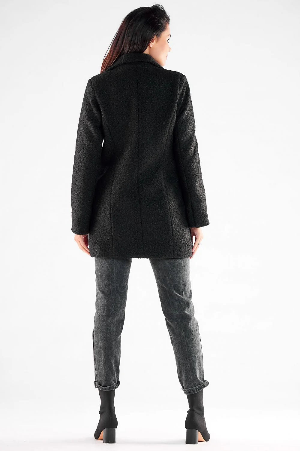 Manteau pour femme élégant à carreaux pied-de-poule double boutonnage en polyester 100 % taille ajustable occasions multiples style intemporel