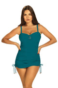 Maillot de bain une pièce Barontex bleu sarcelle élégant style robe bain femmes confort soutien optimal ajustement personnalisé