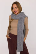 châle long doux épais torsadé grosse maille gris chiné enveloppant chaud large 190cm 40cm acrylique nylon élégant casual chic drapé