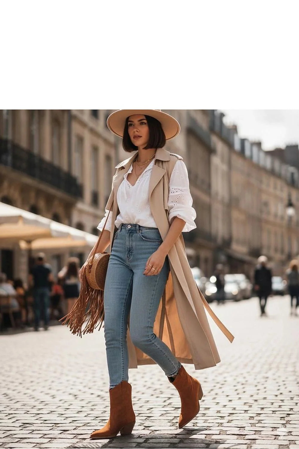 bottines cowboy femme talons hauts empilé daim cognac cuir suédé écologique cheville bout pointu zip latérale surpiqûres confortable semelle solide