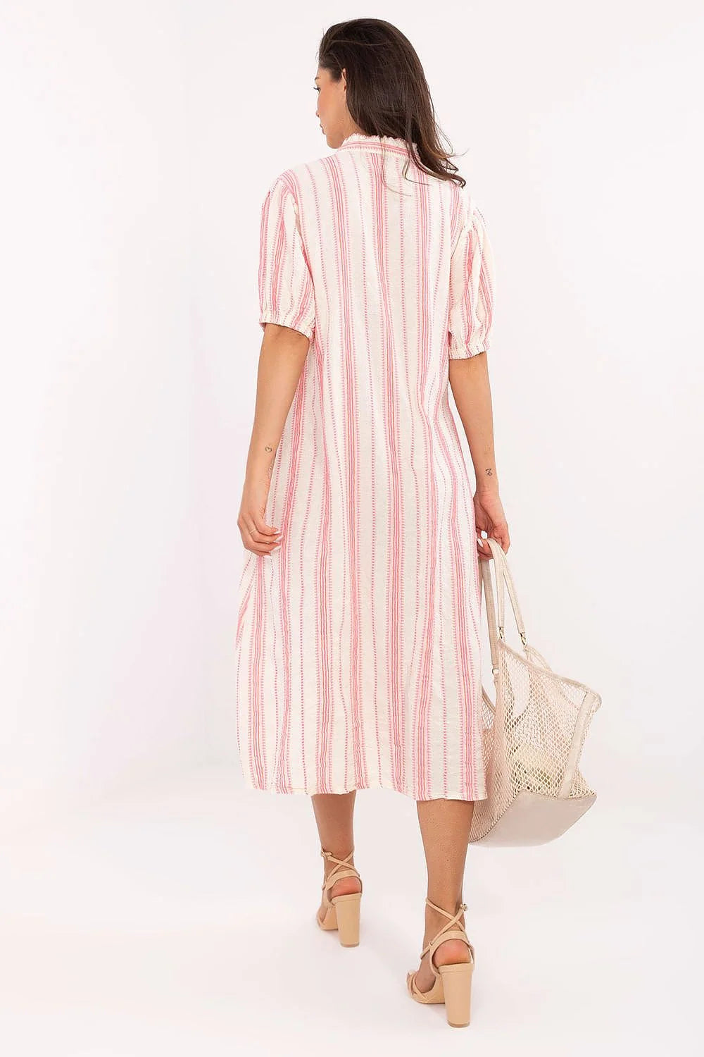 Robe de jour Och Bella style bohème été manches courtes coupe oversize longueur midi douce et confortable pour femmes