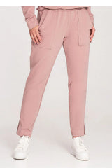 Pantalon survêtement Figl pour femmes en coton élasthanne taille élastique large jambe fuselée fendue poches grandes