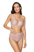 Ensemble de lingerie féminine Culottes Gorteks soutien-gorge culotte taille haute dentelle rose pâle Pologne