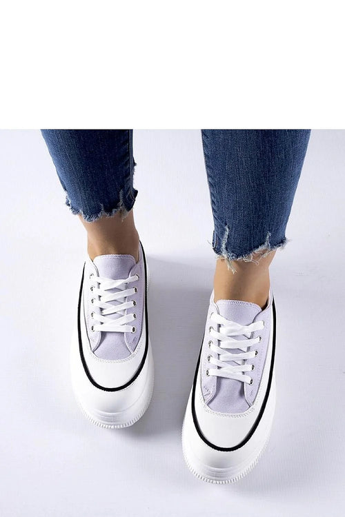 baskets Solea violettes lavande toile basses compensées semelle épaisse crantée blanche tendance casual confort respirante bout rond lacets blancs