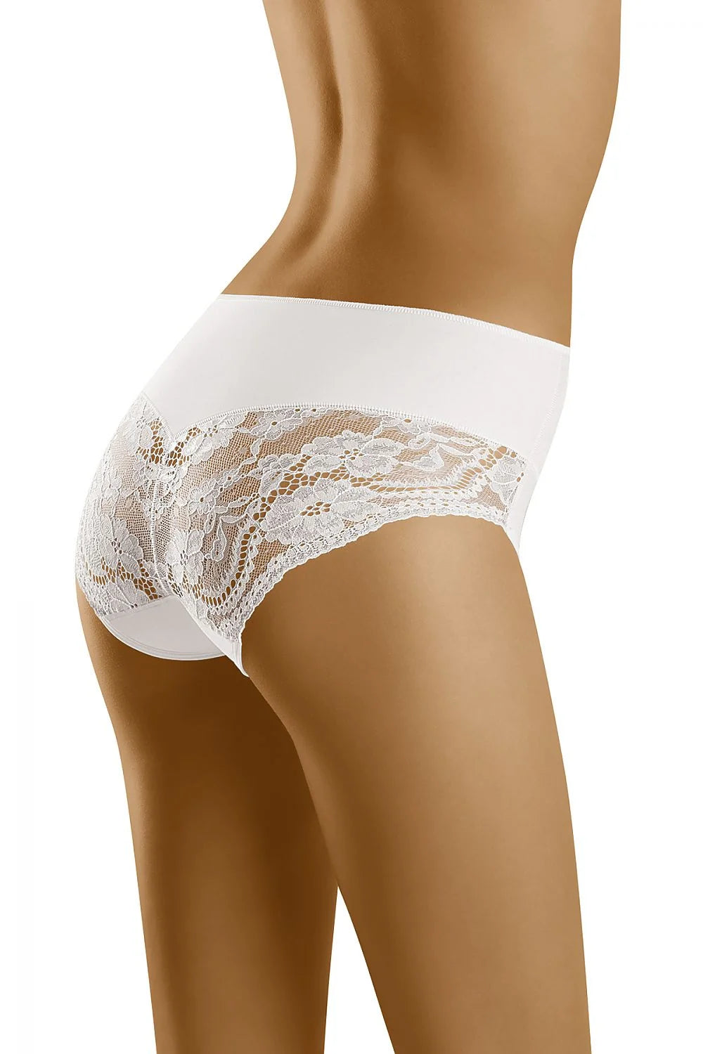 Culotte taille haute microfibre élégante dentelle florale noire confort maintien lingerie féminine Wolbar