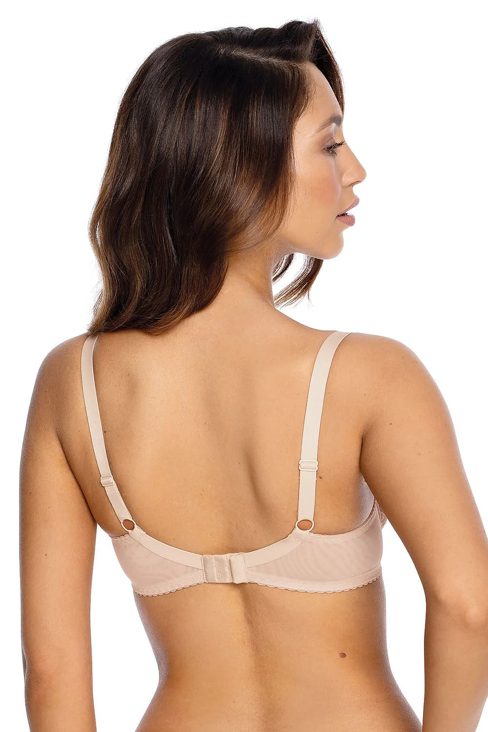 Soutien-gorge féminin élégant à dentelle florale tulle nude bretelles ajustables armatures soutien optimal confort daily occasion
