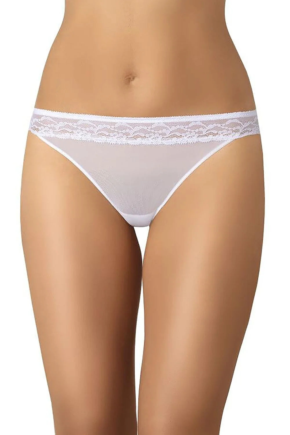 culotte blanche maille douce doublée coton taille basse bikini échancrée dentelle florale fine invisible moulante respirante confortable minimaliste féminine