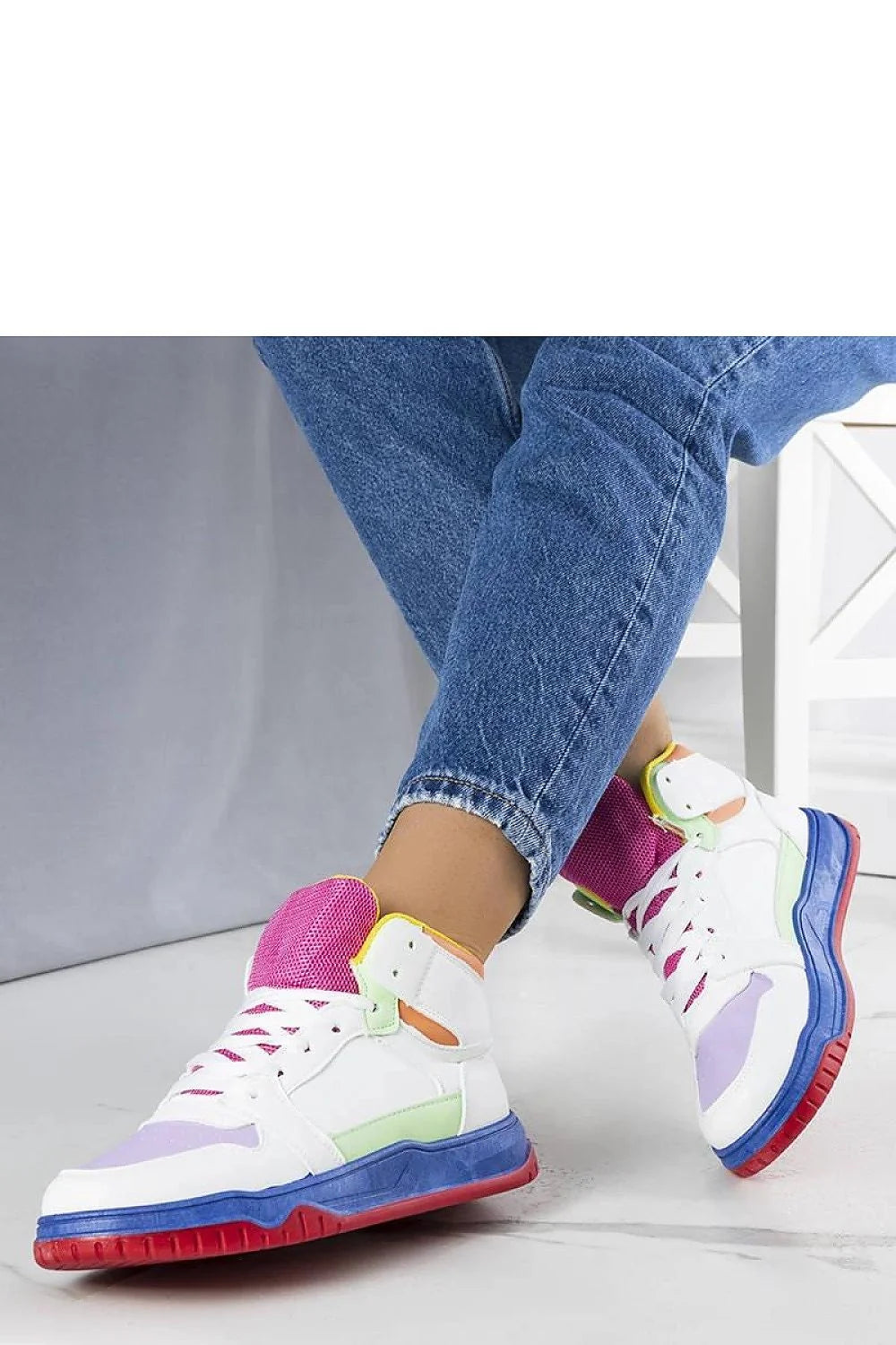 Baskets montantes Solea colorées femmes design moderne été 2023 cuir synthétique confort blanc rose violet vert lime bleu rouge