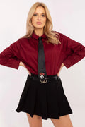 Chemise femme longues manches coupe oversize col classique tissu coton elastane élégant audacieux mode