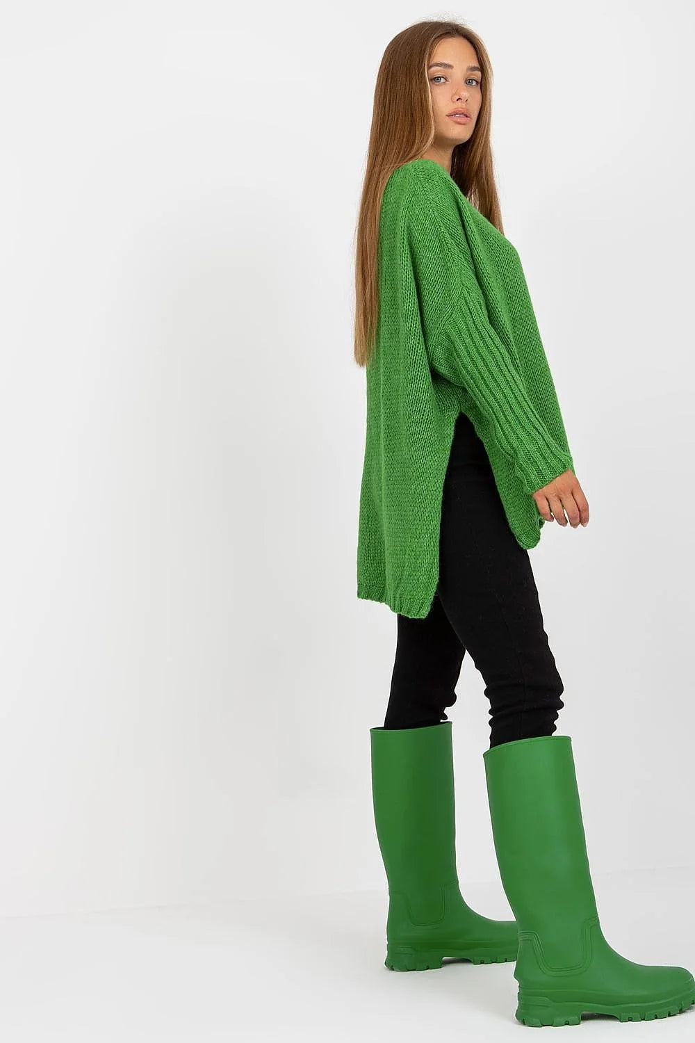 Pull tricoté ample pour femme manches longues design moderne matière douce Chandail Och Bella