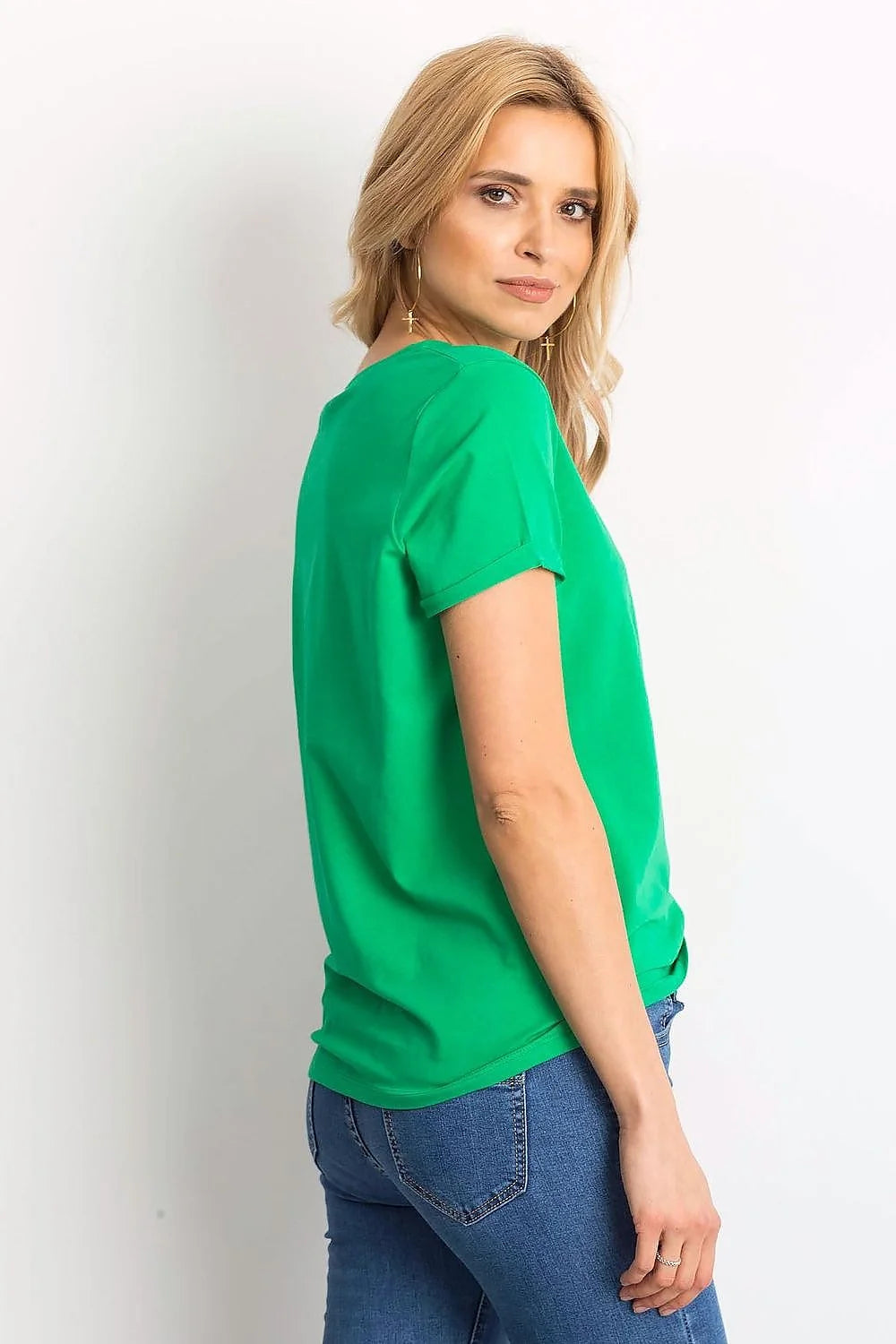 T-shirt pour femme simple et moderne en coton orange vif manches courtes col rond coupe droite confortable occasion quotidienne