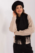 Béret AT pour femme en acrylique, coton et cachemire, style parisien, intemporel, chic, écharpe incluse, automne/hiver