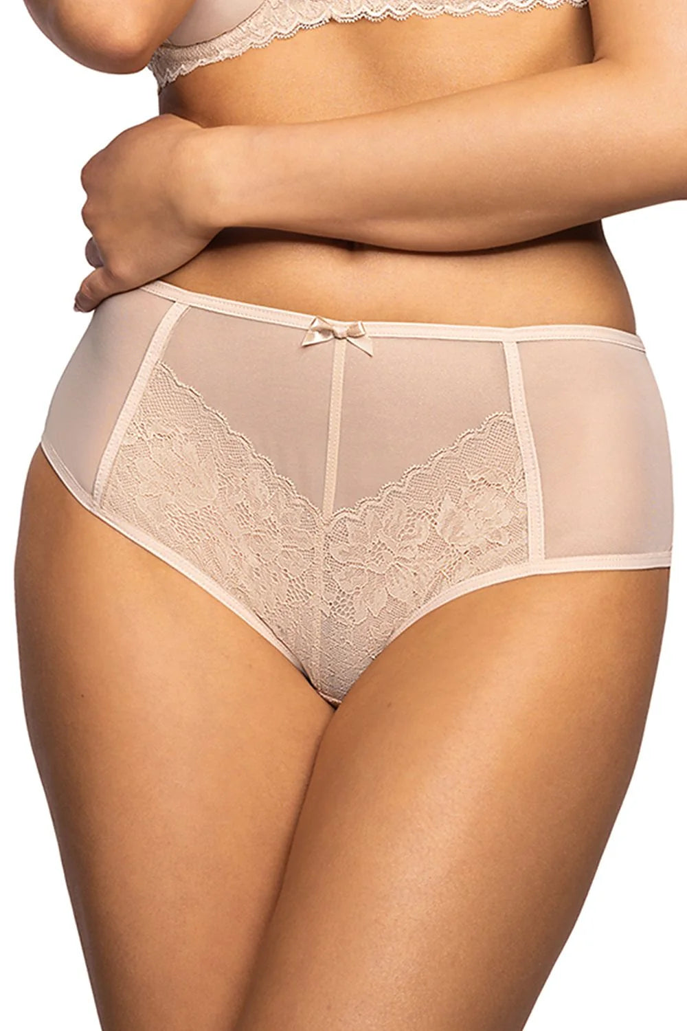 Culottes féminines élégantes en dentelle nude microfibre taille haute confortable pour femme, mode nuude, lingerie romantique, daily wear, special occasions