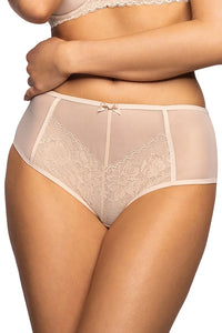 Culottes féminines élégantes en dentelle nude microfibre taille haute confortable pour femme, mode nuude, lingerie romantique, daily wear, special occasions