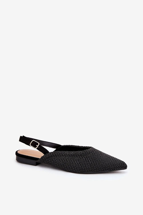 Ballerines femmes style élégant slingback tressée cuir écologique semelle intérieure confortable talon plat pointu ajustable