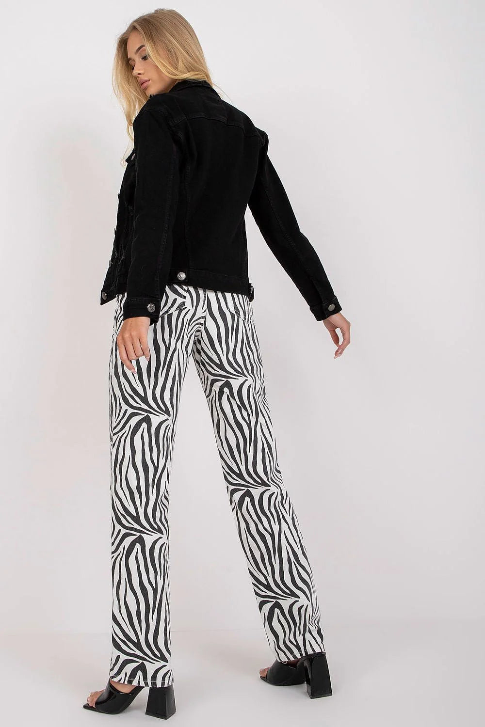 Veste en denim noire femme style casual ajustée durable manches longues couleur unie métalliques moderne tendance mode