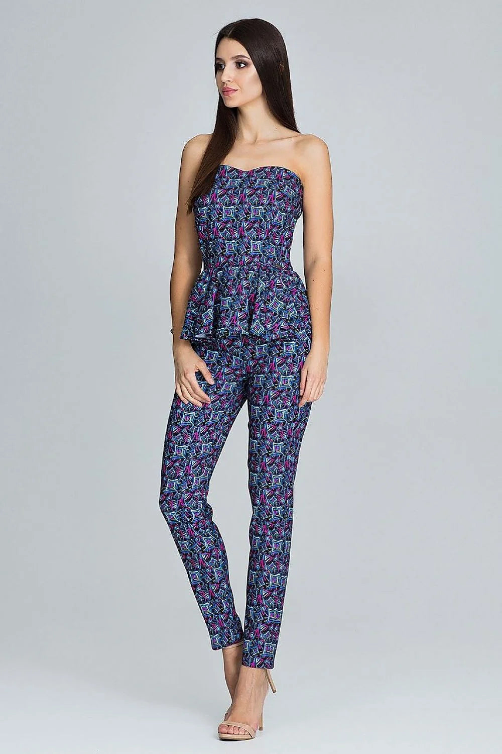 Ensemble bustier pantalon noir élégant chic moderne tissu uni idéal soirées femme mode tendance