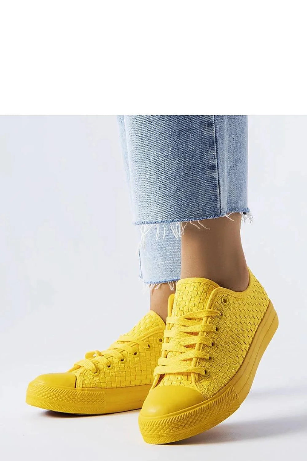baskets jaunes tressées Thibodeau basses sneaker casual unisexe bout rond renforcé semelle caoutchouc texturée antidérapante lacets plats assortis confortables durables