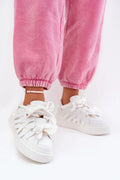 Chaussures de sport Step in style en cuir artificiel éco-friendly, plateforme, semelle mousse, laces larges, style moderne, confortable, pour femmes