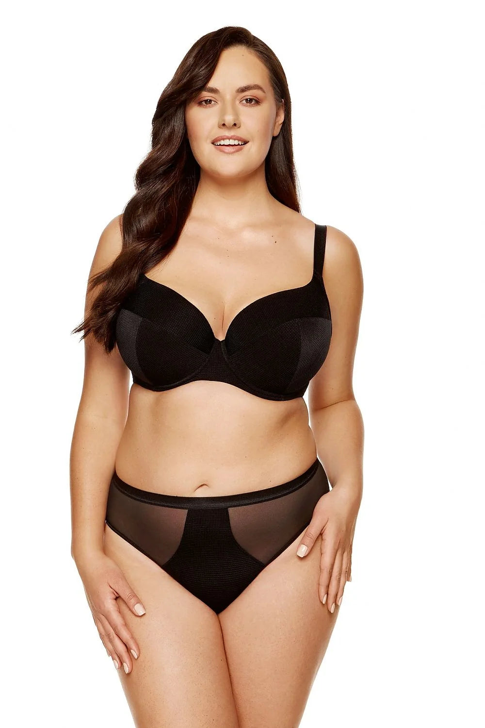 Soutien-gorge rembourré Gorteks en noir tissu gaufré mousse corsetée coton OEKO-TEX baleines latérales stabilisantes