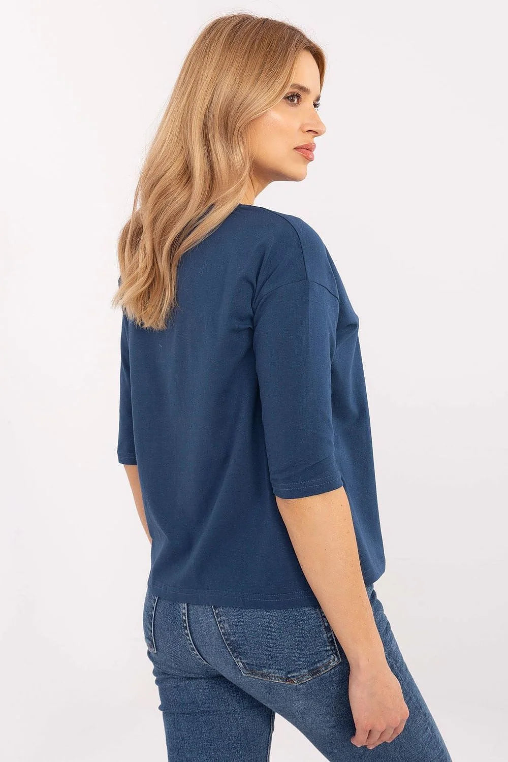 Chemisier féminin en coton doux manches 3/4 col rond motif léopard doré cœur stylisé occasions multiples casual chic