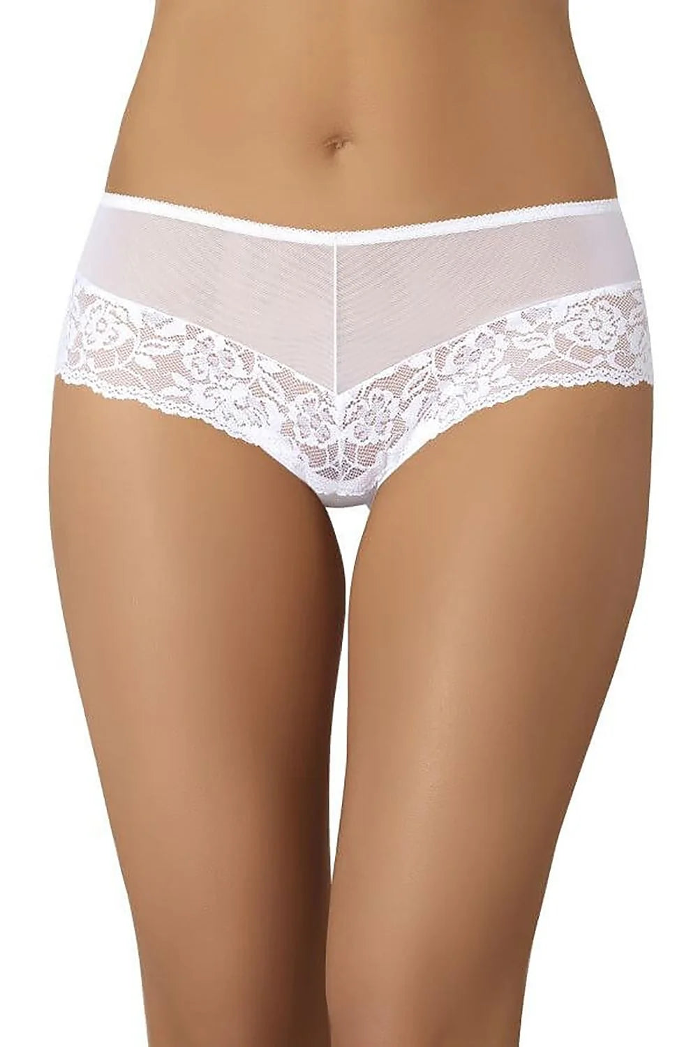 Shorty féminin en tulle et dentelle floral romantique blanc ajusté taille élastique femmes