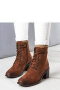 Bottes à talons carrés en simili daim brun pour femme, style décontracté automne-hiver, confort et élégance assurés