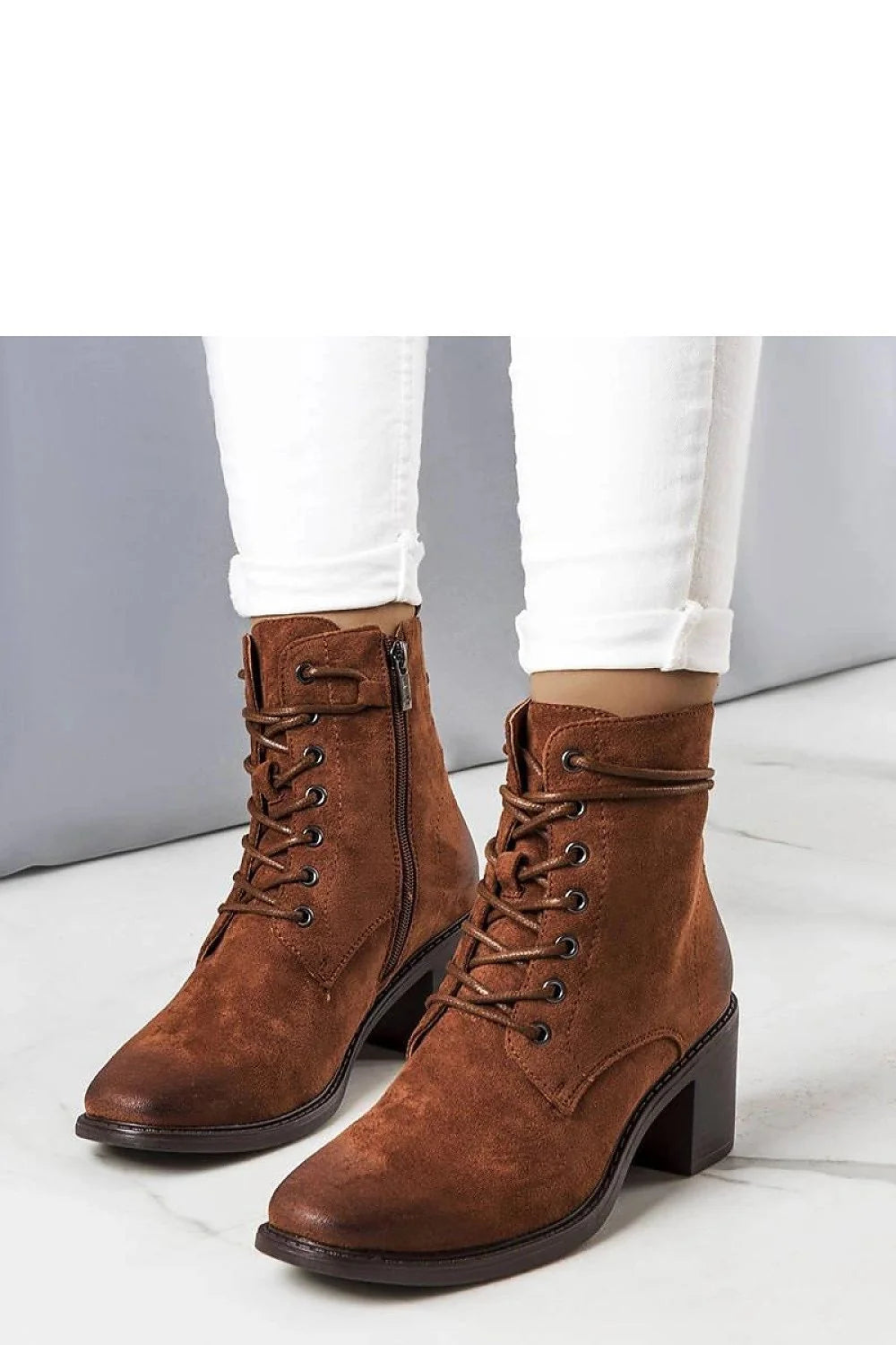 Bottes à talons carrés en simili daim brun pour femme, style décontracté automne-hiver, confort et élégance assurés