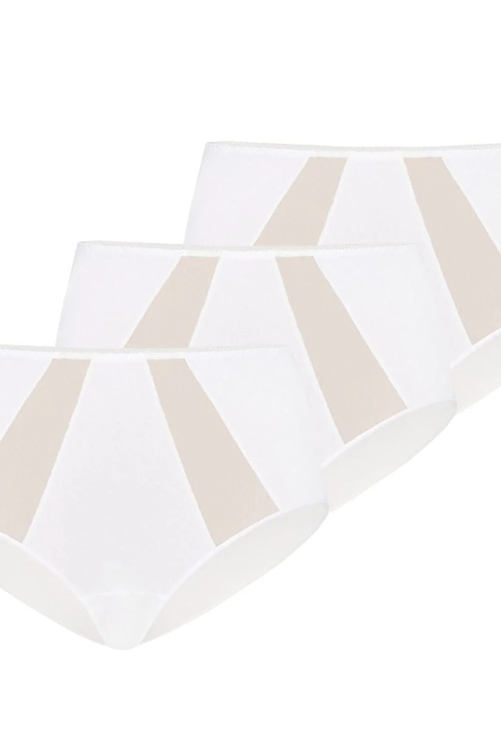 Culottes femmes en coton haute qualité blanc transparent bandes triangles beige taille haute confortables