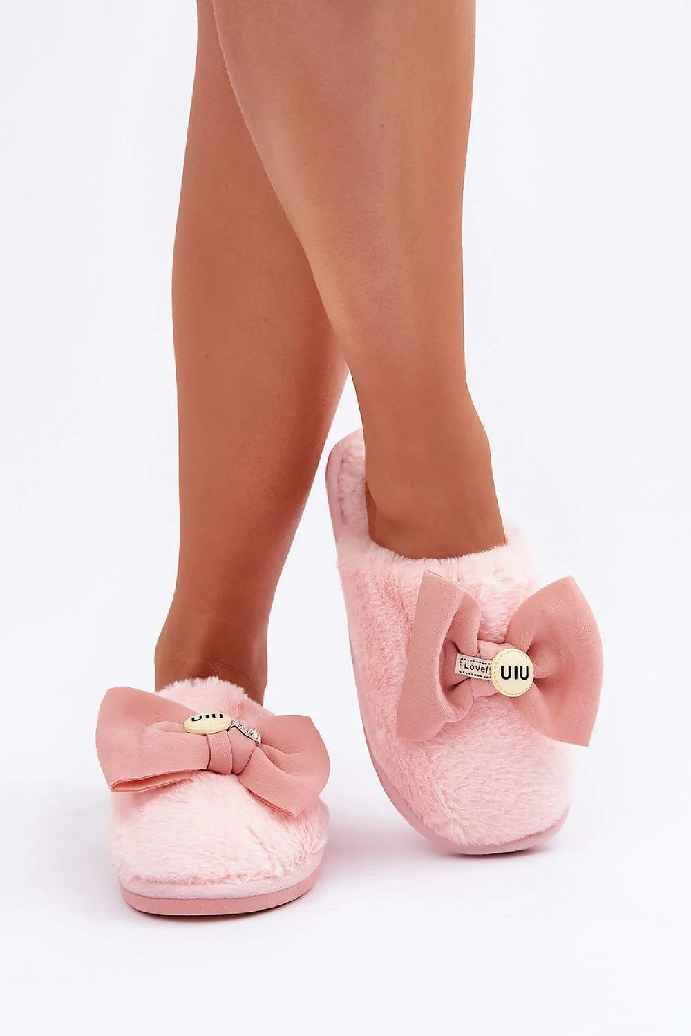 pantoufles femme chaudes doublure peluche douce noeud joli confort soirée détente télévision maison style féminin charmant semelle 15mm