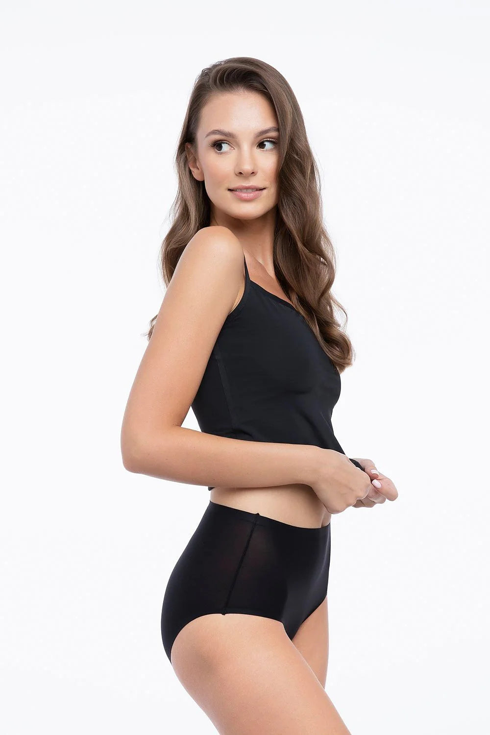 Culottes Julimex taille haute coton élasthanne noires mode féminine confortable sans coutures invisible-line femme