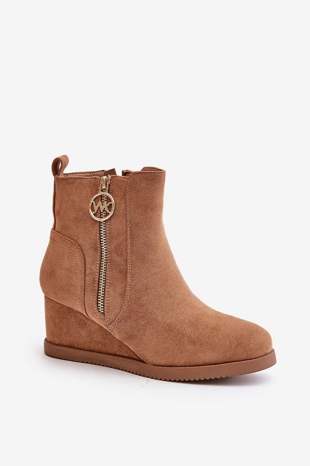 Bottes cothurnes Step in style en daim écologique couleur camel élégance moderne féminine confort soutien talon compensé