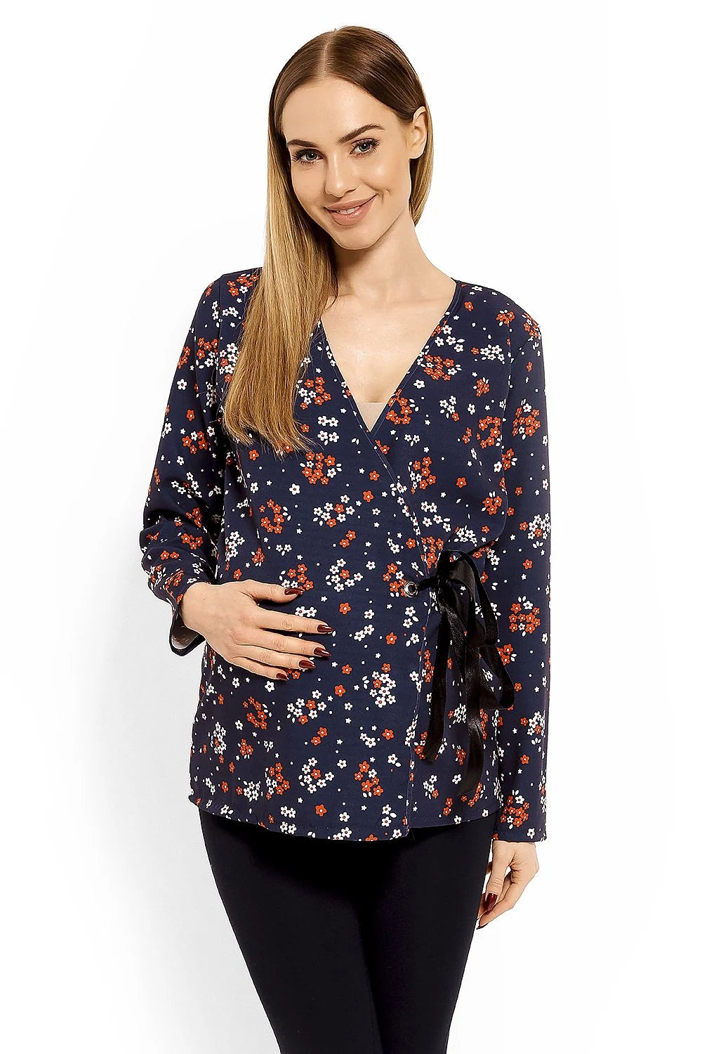 Chemisier coton moderne élégant manches longues imprimé floral décontracté bureau sorties confort quotidien chic