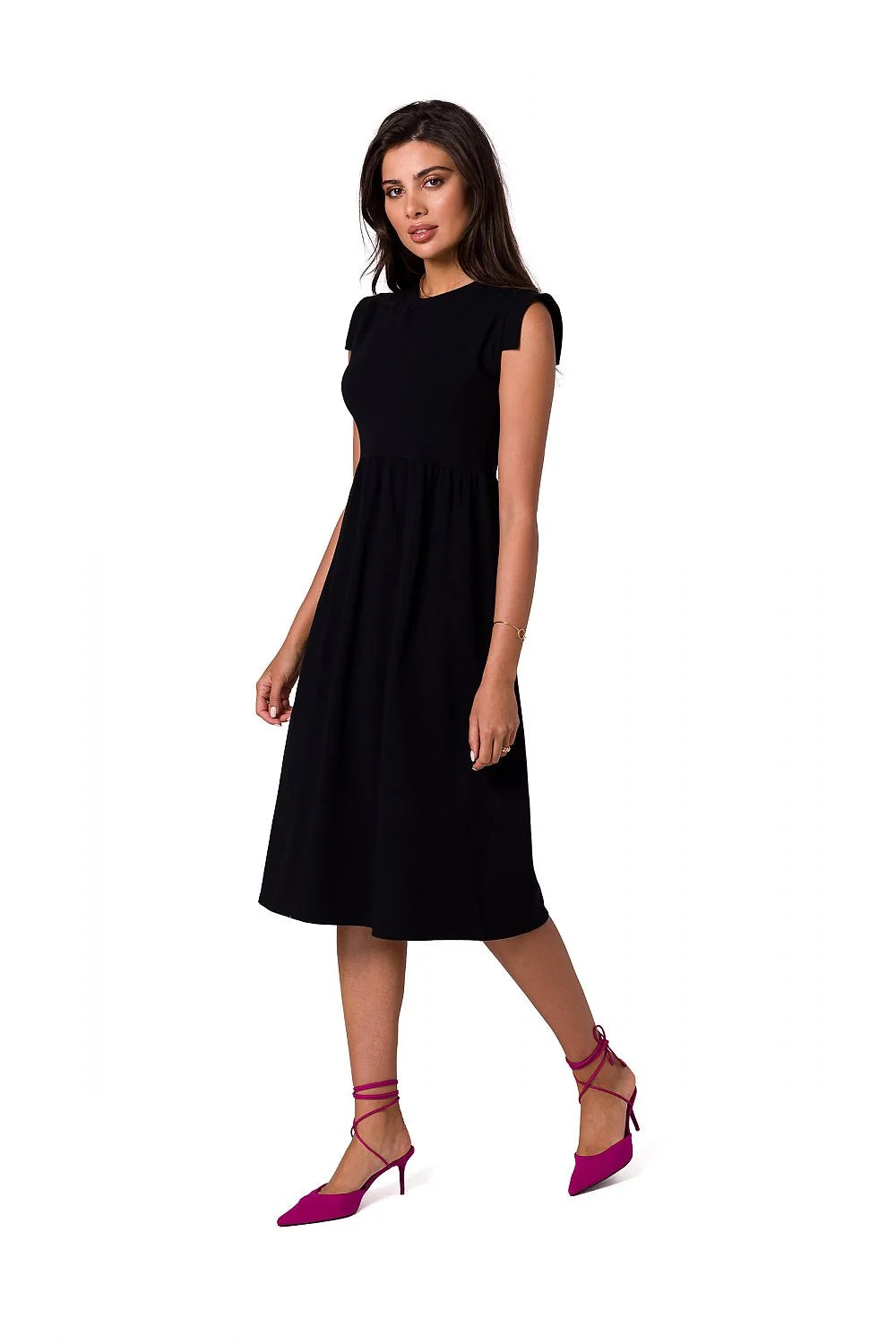Robe de jour Be Wear midi sans manches taille haute en coton 95% élasthanne 5% vert émeraude pour femmes élégance occasionnels vacances