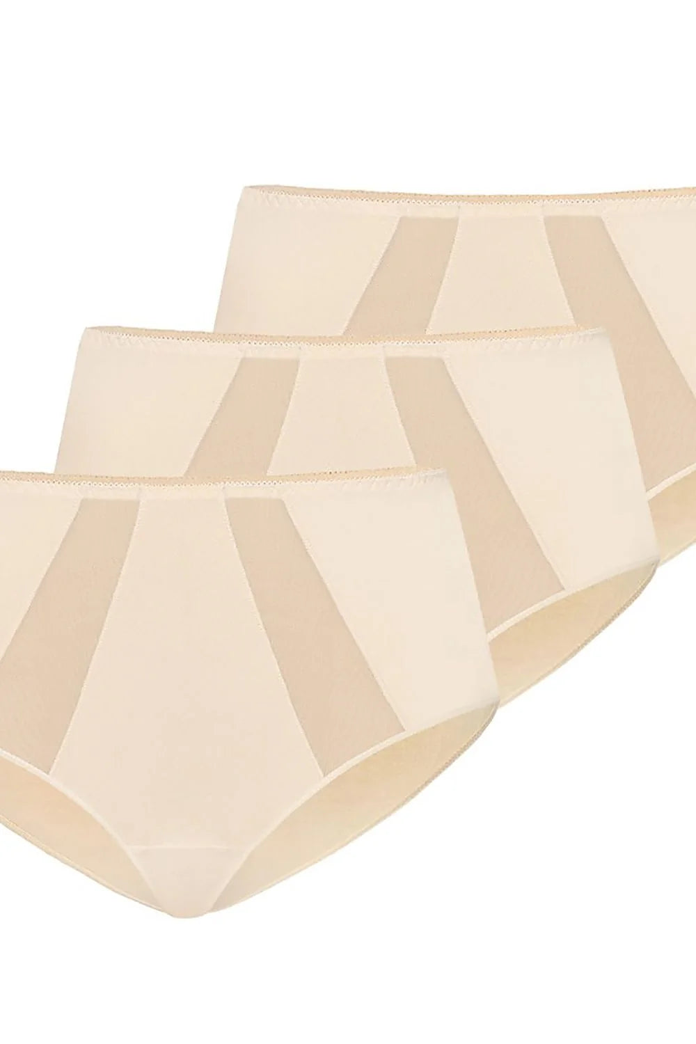 Ensemble de culottes pour femmes beige moderne style épuré insert maille transparente coupe classique maintien confortable