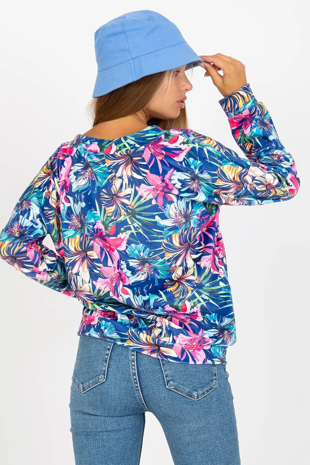 Chemisier femme style tropical floral coloré manches longues en velours elastane 10 viscose 90 pour été décontracté