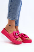 Mules femme Clacquettes Step in style cuir artificiel plateforme 4.5 cm nœud satiné ours peluche tendance été 2023