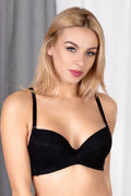 Soutien-gorge push-up Barbara Lingerie dentelle noire style balconnet maintien subtil coton doux bretelles ajustables occasion spéciale