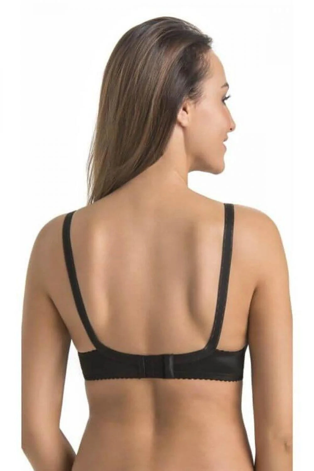 Soutien-gorge sans armature confortable dentelle noire femme coupé verticale maintien optimal