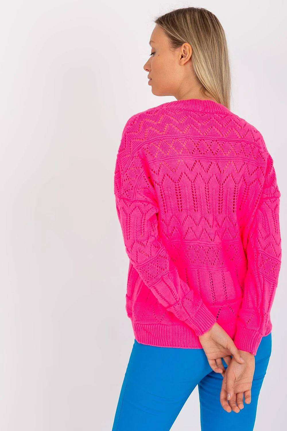 cardigan femme maille ajourée pointelle ivoire gilet boutonné colV coupe relaxed oversize tricot léger bordures côtelées boutons écaille